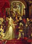 Prvn setkn rodi Ludvka XIII., Marie Medicejsk a Jindicha IV., na obraze P. P. Rubense