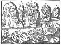 Runov kameny na kresb z r. 1643