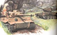 Německý Tiger I a sovětský střední tank T-34/85 na východní frontě