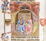 Václav IV. s manželkou Žofií v iniciále „D“ (bible Václava IV.)